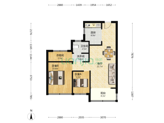 碧桂园·桃李风华 2室1厅2卫 81平方
