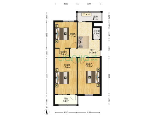 省人民医院家属院 3室1厅1卫 81平方