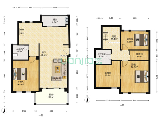 塞纳丽景 3室1厅2卫 144平方