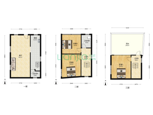 河泰街 3室1厅2卫 130平方