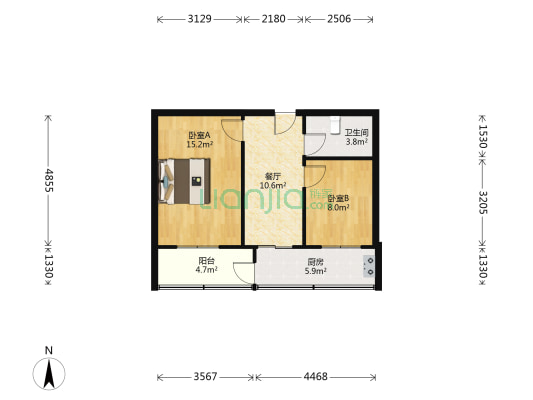 警鑫小区 2室1厅1卫 56平方
