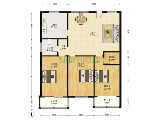 北街西周巷新村 3室1厅1卫 151平方