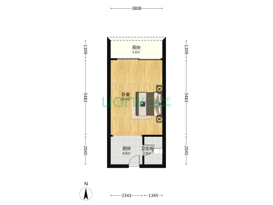 金茂翰林院 1室0厅1卫 45平方