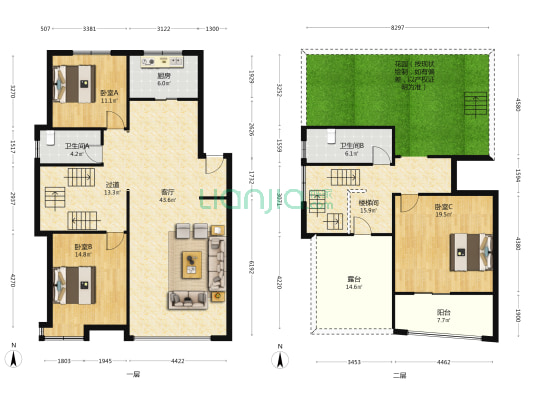 水岸明珠 3室1厅2卫 193平方