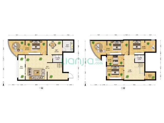 时代广场 5室2厅2卫 120平方