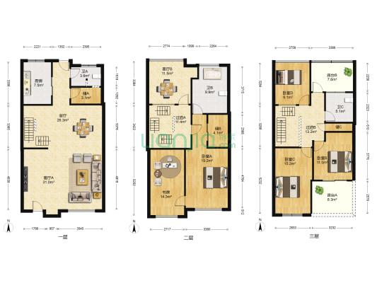 格兰春天一期 5室3厅3卫 230平方