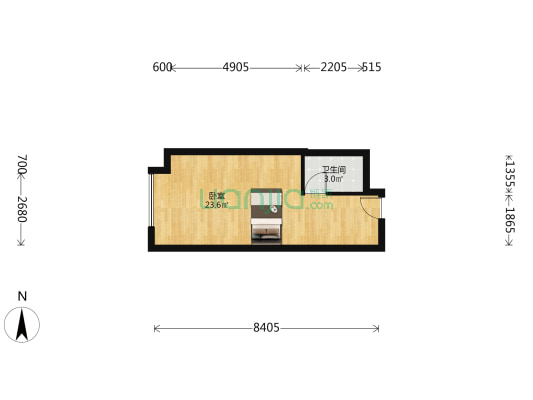 花博汇漫漫城 1室0厅1卫 46平方