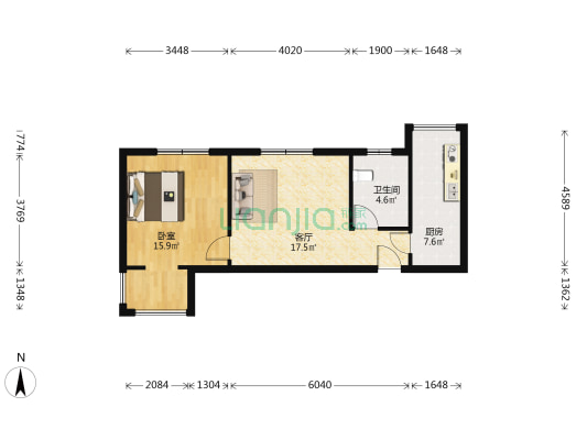 红光鹏程苑 1室1厅1卫 63平方