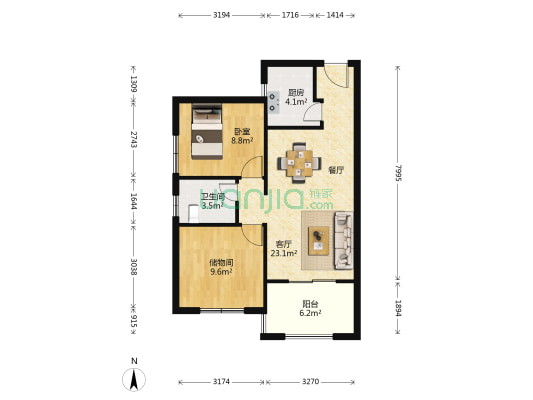 大井佳园 1室1厅1卫 78平方
