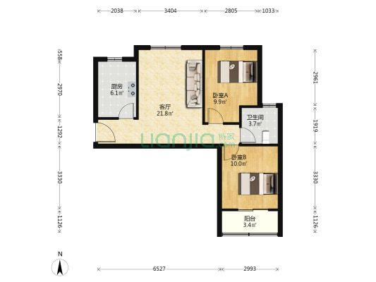 通用昱祥苑 2室1厅1卫 81平方