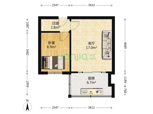 福宏街 1室1厅0卫 42平方