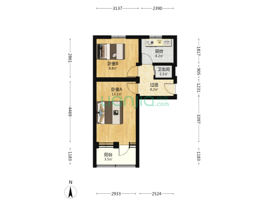 七井胡同 2室0厅1卫 47平方
