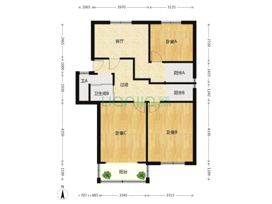 平阳一村 3室1厅2卫 88平方