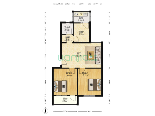 沙口路116号 2室1厅1卫 78平方