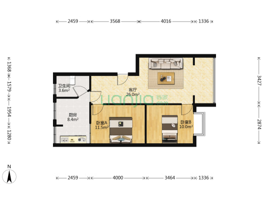 羊叉村村民安置房 2室1厅1卫 70平方