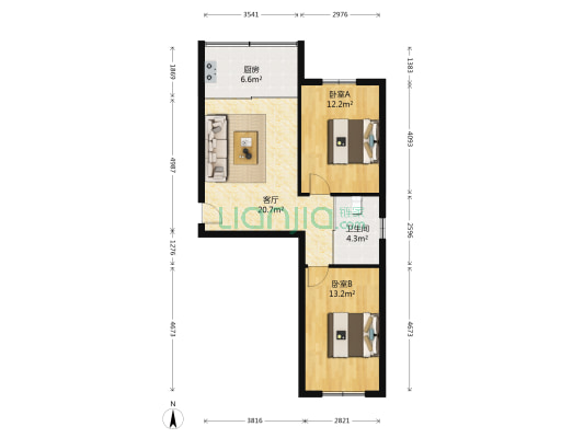 吉纸家园小区 2室1厅1卫 74平方
