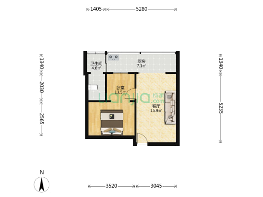 夏状元街39号 1室1厅1卫 49平方