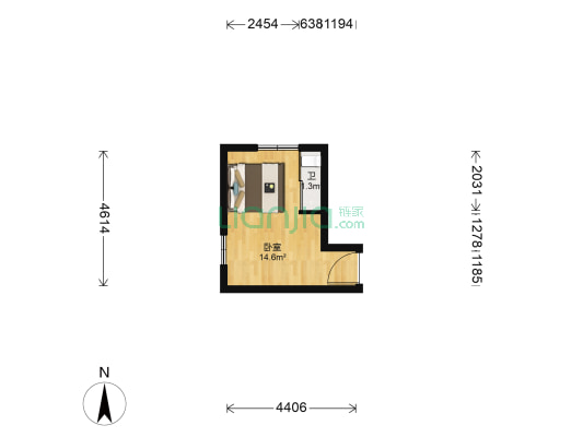 水门头巷 1室0厅1卫 22平方