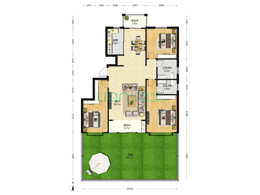 状元府 3室2厅2卫 138平方