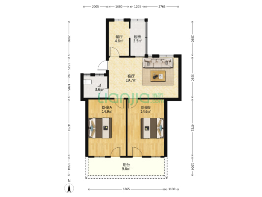 南门巷7号 2室2厅1卫 79平方