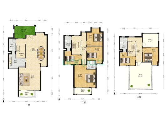 新世纪花园 6室2厅4卫 195平方