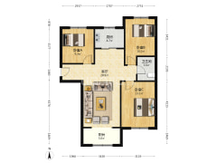 此房格局户型方正，中间楼层，带装修 南北通透-涿州鹏渤印象城牛津花园户型图