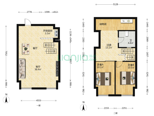 珈宝广场 2室1厅1卫 61平方