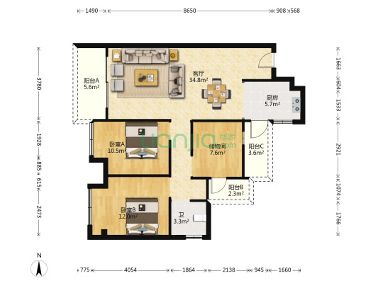 碧桂园旌湖上境 2室1厅1卫 101平方