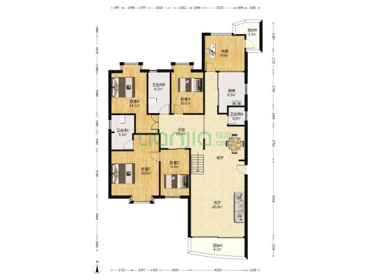 学林雅院 5室1厅3卫 173平方