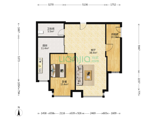 同泰公馆 1室1厅1卫 104平方