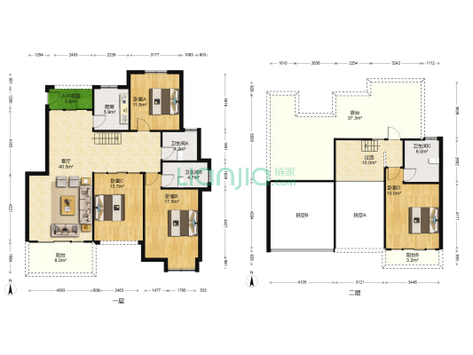 绿城东方雅园 4室1厅3卫 140平方