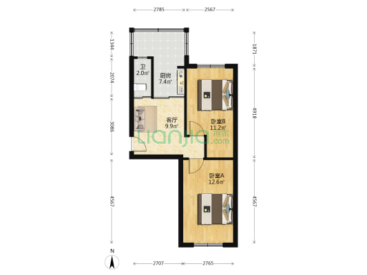 华正小区 2室1厅1卫 56平方