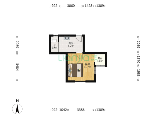 华山路693号 1室0厅1卫 26平方