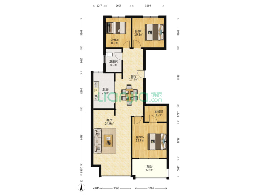 东厦瑞星园 3室2厅1卫 127平方