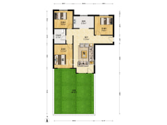 毛坯 三居 一层带大花园 急售-涿州高铁新干线户型图