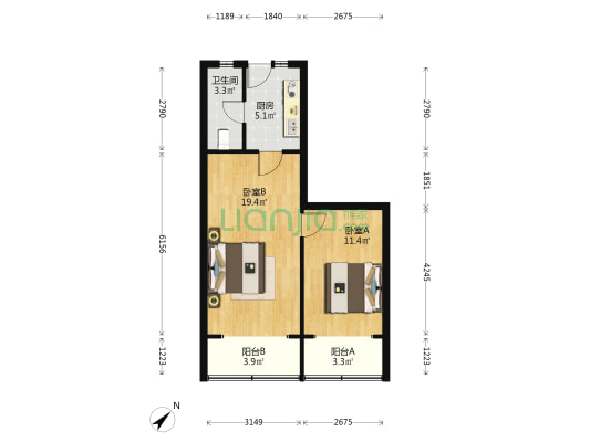 隆昌路88弄 2室0厅1卫 53平方