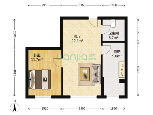 龙汇小区 1室1厅1卫 67平方