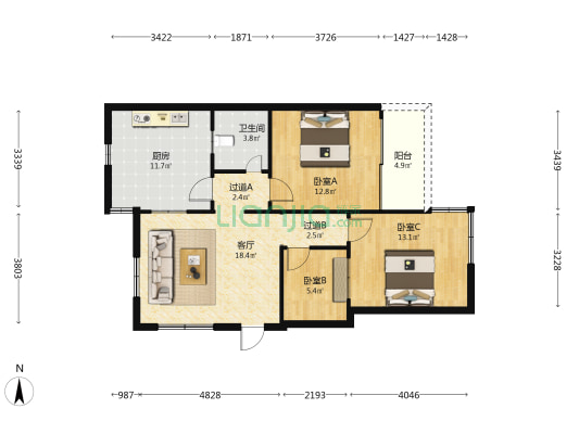 玉屏田墘路16号 3室1厅1卫 98平方