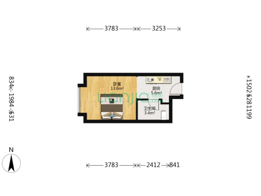东亚尚品台湖 1室0厅1卫 37平方