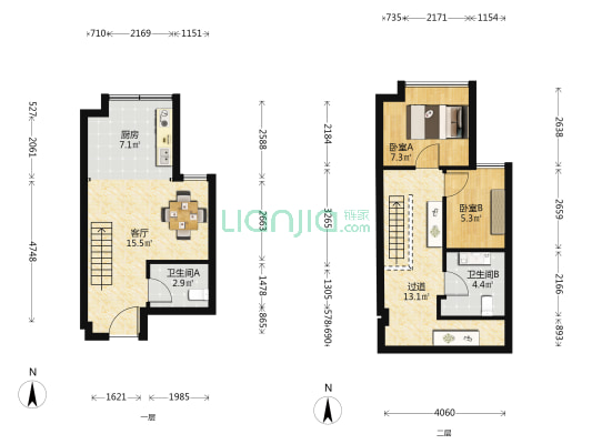 润都大厦 2室1厅2卫 42平方