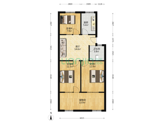 瑶海南村 3室1厅1卫 72平方