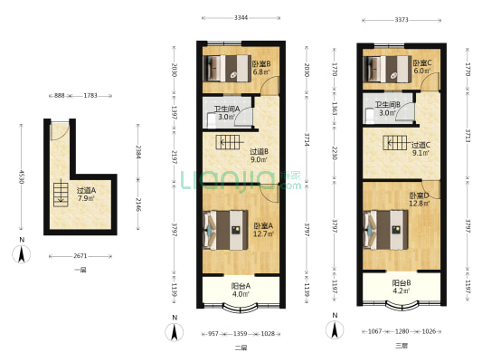 东冠路 4室0厅2卫 115平方