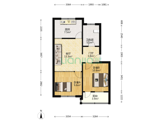 黄海小区 2室1厅1卫 67平方