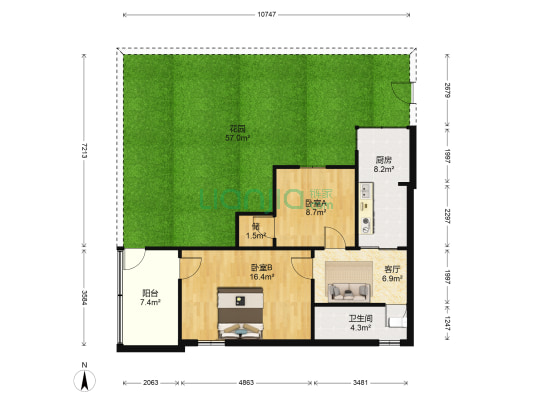头所村 2室1厅1卫 50平方