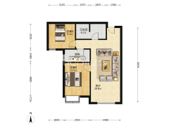 此房是毛坯房，业主诚心出售，可以看房子，价格还可谈-涿州三利中和城二期C区户型图