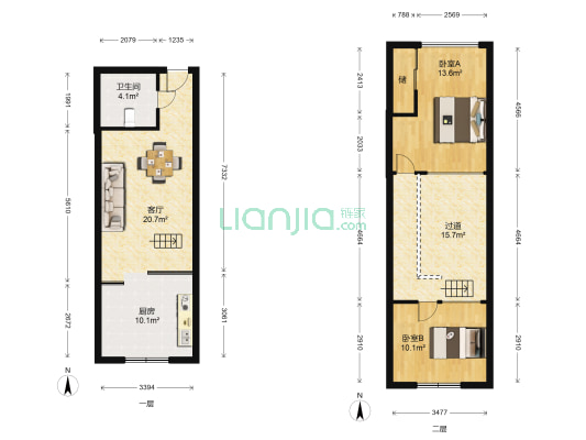 中房汇达广场 2室1厅1卫 64平方