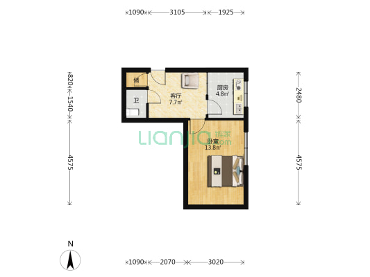 赛园里 1室1厅1卫 27平方