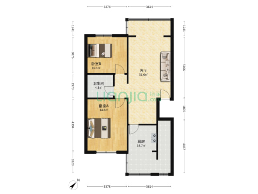 瑞馨苑 2室1厅1卫 100平方