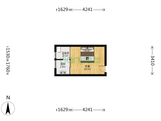 西巢小筑 1室0厅1卫 28平方