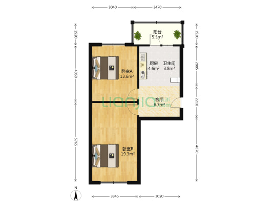 宣信街 2室1厅1卫 64平方